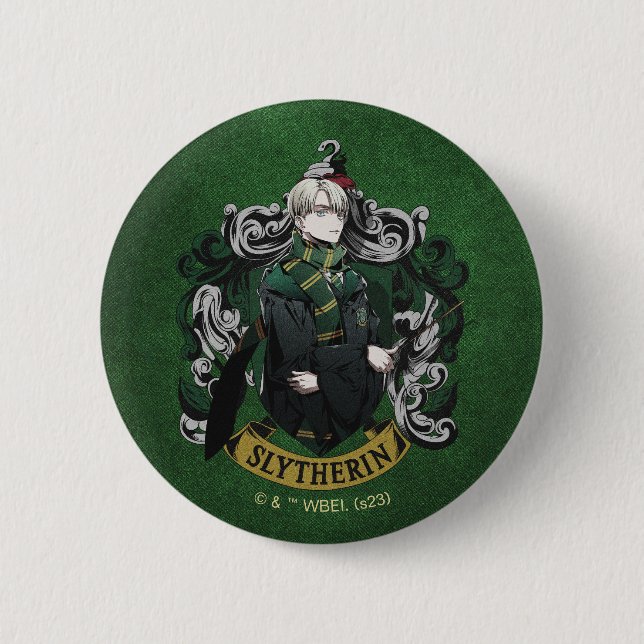 Badge Rond 5 Cm HARRY POTTER™ | Anime Draco Malfoy House Crest (Devant)