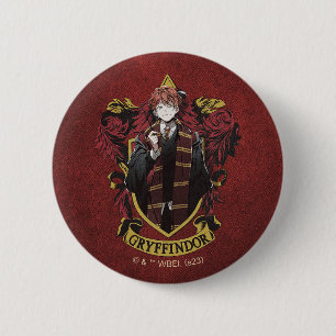 Badge Rond 5 Cm HARRY POTTER™ Anime Ron Weasley House Crest