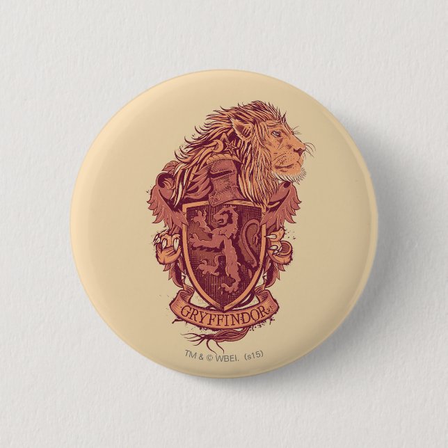 Badge Rond 5 Cm Harry Potter | Blason du Lion Gryffondor (Devant)