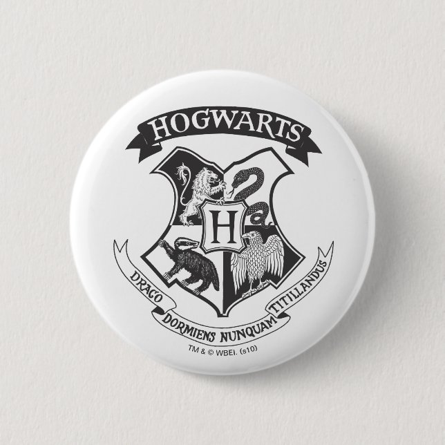 Badge Rond 5 Cm Harry Potter | Blason Rétro de Poudlard (Devant)