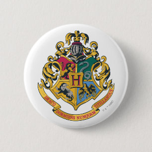 Badge Rond 5 Cm Harry Potter Cimier de Poudlard - Couleur complè