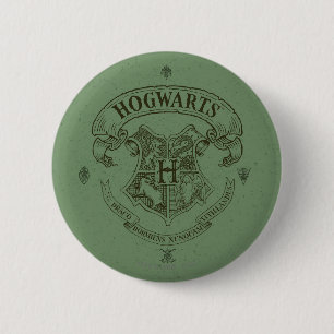 Badge Rond 5 Cm Harry Potter   Hogwarts Banner Crest