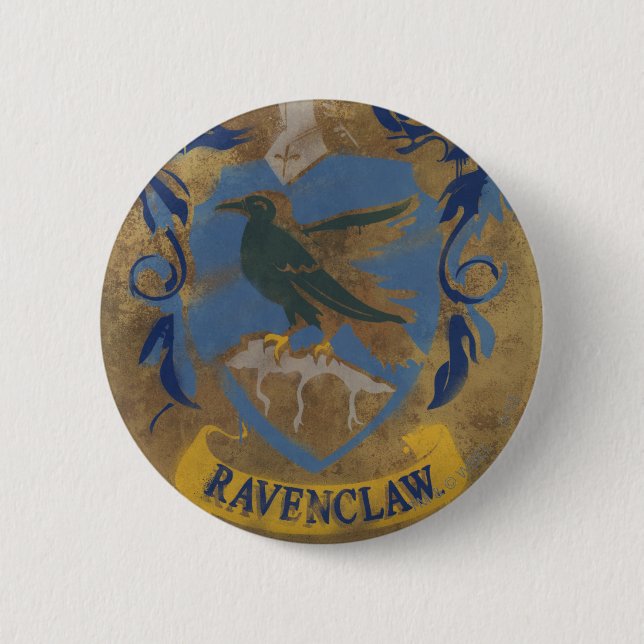 Badge Rond 5 Cm Harry Potter | Peinture Ravenclaw rustique (Devant)