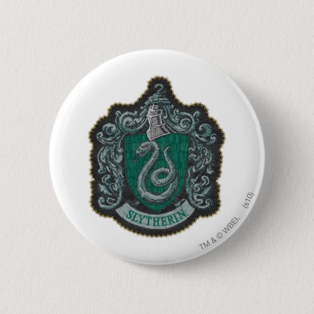 Badge Rond 5 Cm Harry Potter | Retro Mighty Slytherin Crest (Devant)