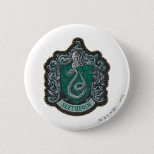 Badge Rond 5 Cm Harry Potter   Retro Mighty Slytherin Crest
