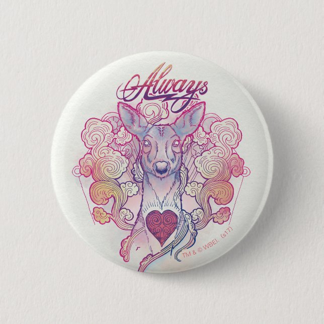 Badge Rond 5 Cm Harry Potter Spell | "Toujours" Doe Patronus (Devant)
