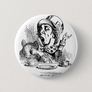 Badge Rond 5 Cm Hatter fou avec Dormouse