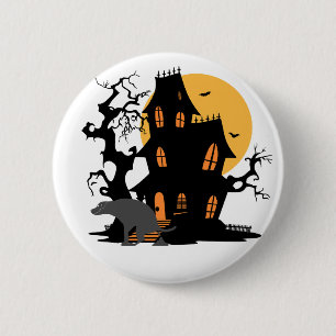 Badge Rond 5 Cm Hauned House Howl : Pooping Pup Halloween