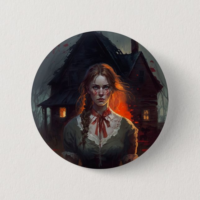 Badge Rond 5 Cm Haunting house (Devant)
