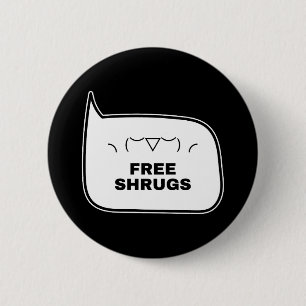 Badge Rond 5 Cm HAUSSES D'ÉPAULES GRATUITS Kaomoji drôles Émoticon