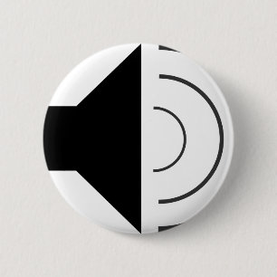 Badge Rond 5 Cm Haut-parleur Volume