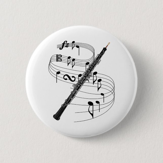 Badge Rond 5 Cm Hautbois (Devant)
