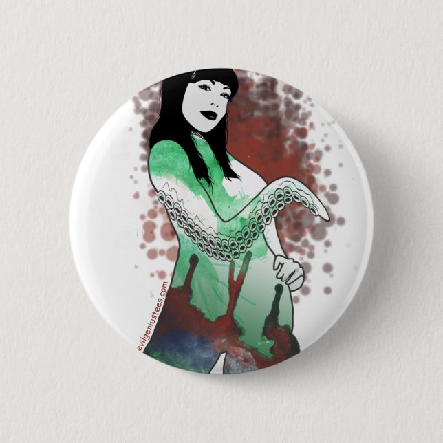 Badge Rond 5 Cm Haute prêtresse de Cthulhu (Devant)