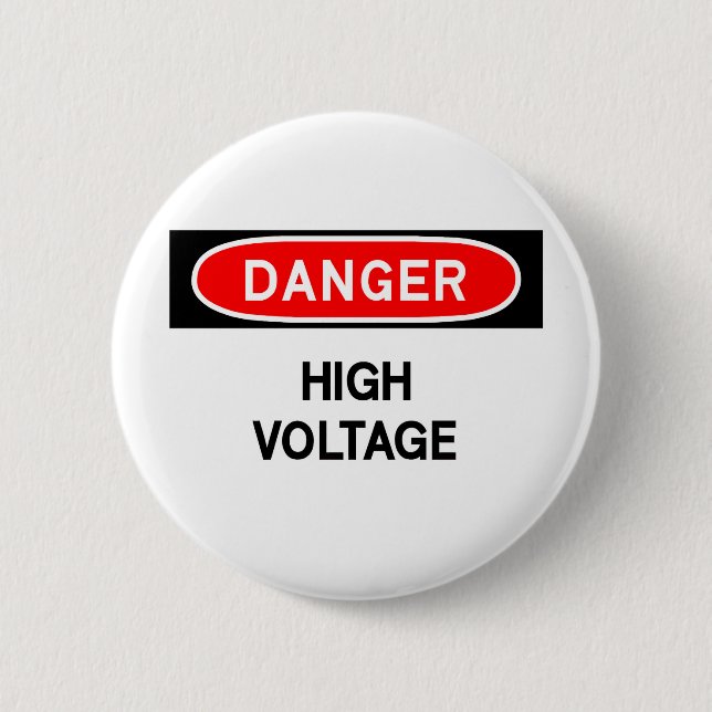 Badge Rond 5 Cm haute tension (Devant)