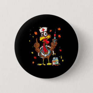 Badge Rond 5 Cm Hauts de nettoyage de Thanksgiving Femmes Dinde In