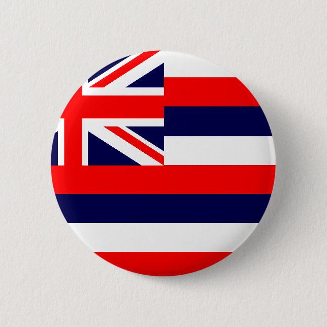 BADGE ROND 5 CM HAWAII / DRAPEAU HAWAIIEN (Devant)