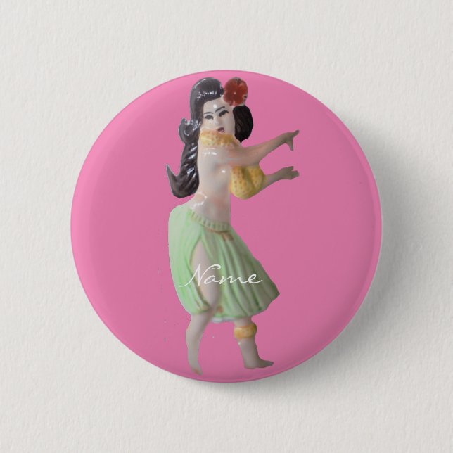Badge Rond 5 Cm Hawaii Hula Dancer Thunder_Cove (Devant)