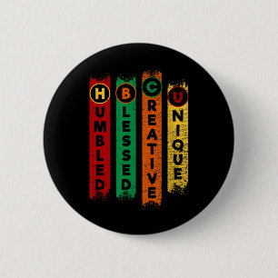 Badge Rond 5 Cm Hbcu Humbled Blessed Creative Unique Black College