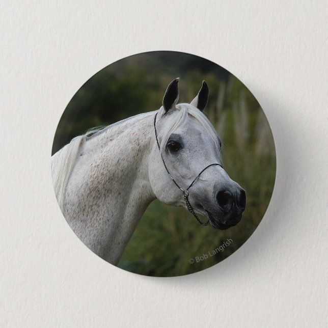 Badge Rond 5 Cm Headshot arabe 1 de cheval (Devant)