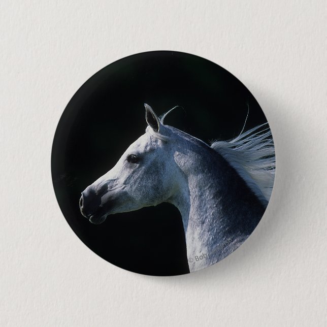 Badge Rond 5 Cm Headshot arabe 2 de cheval (Devant)