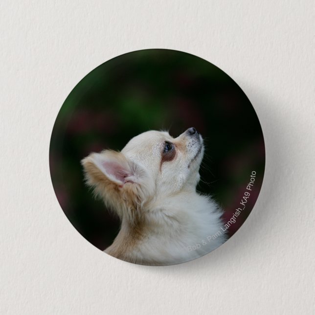 Badge Rond 5 Cm Headshot aux cheveux longs 2 de chiwawa (Devant)