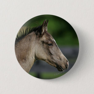 Badge Rond 5 Cm Headshot quart de poulain de cheval