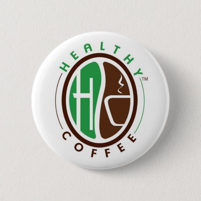 Badge Rond 5 Cm HealthyCoffee a stigmatisé l'insigne (Devant)
