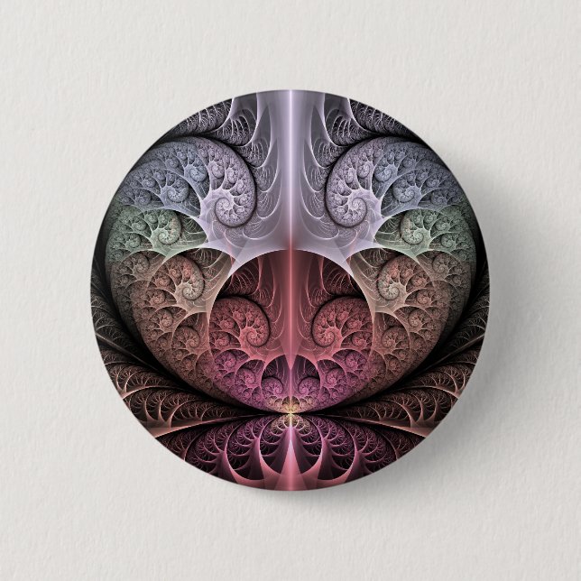 Badge Rond 5 Cm Heartbeat, Abstrait surreal Imaginaire Fractal Art (Devant)