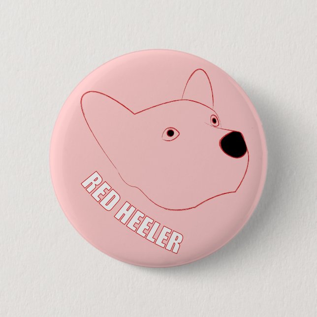 Badge Rond 5 Cm Heeler rouge (Devant)