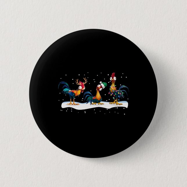 Badge Rond 5 Cm Hei Hei Chicken Christmas - Uni (Devant)