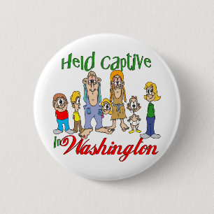 Badge Rond 5 Cm Held Captive à Washington