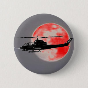 BADGE ROND 5 CM HÉLICOPTÈRE