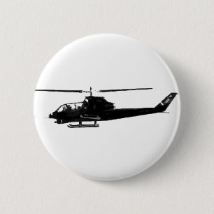 BADGE ROND 5 CM HÉLICOPTÈRE
