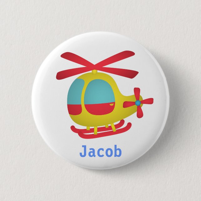 Badge Rond 5 Cm Hélicoptère mignon et coloré pour les enfants (Devant)
