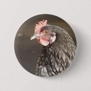 Badge Rond 5 Cm Hen bleu
