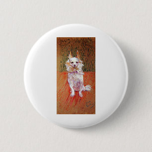 Badge Rond 5 Cm Henri de Toulouse Lautrec Follette le chien