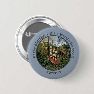 Badge Rond 5 Cm Henri Rousseau Tiger & Bull Party Items Collection
