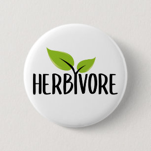 Badge Rond 5 Cm Herbivore, activisme végétalien