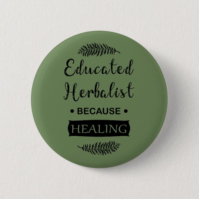 Badge Rond 5 Cm herboriste instruit (Devant)