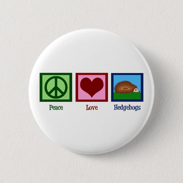 Badge Rond 5 Cm Hérisson d'amour pour la paix (Devant)