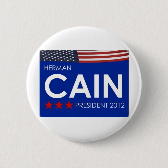 Badge Rond 5 Cm Herman Caïn 2012 (Devant)