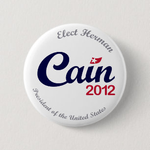 Badge Rond 5 Cm Herman Caïn pour bouton 2,5 de président 2012 le