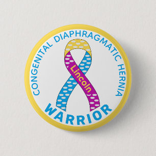 Badge Rond 5 Cm Hernie diaphragmatique congénitale blanc guerrier