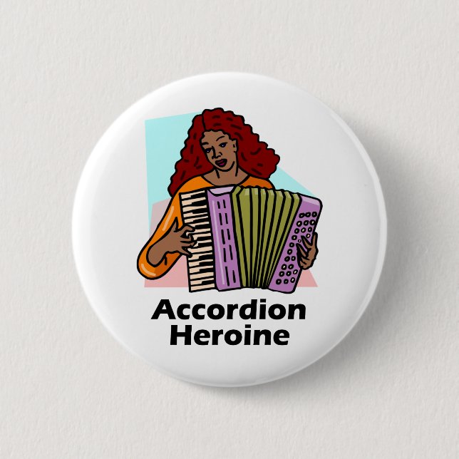 Badge Rond 5 Cm Héroïne d'accordéon (Devant)