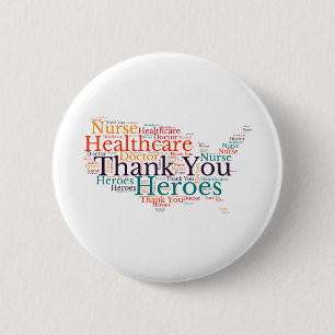 Badge Rond 5 Cm Héros de la santé Merci