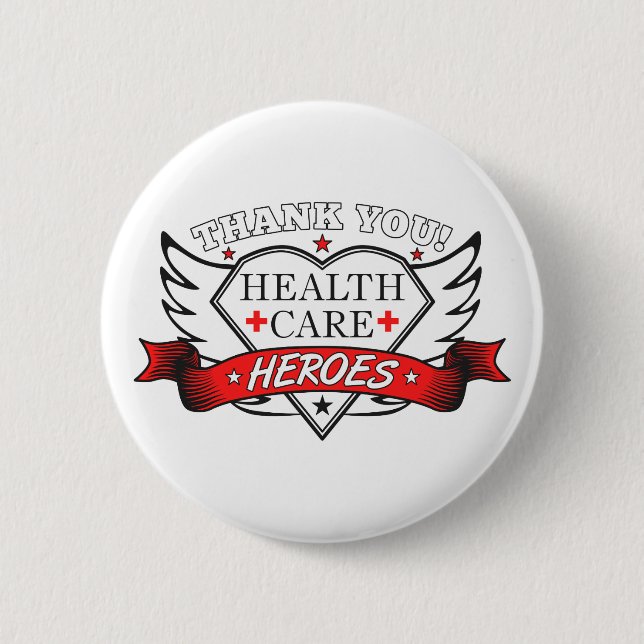 Badge Rond 5 Cm Héros de la santé Merci (Devant)
