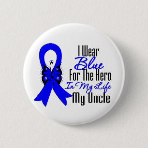Badge Rond 5 Cm Héros de ruban de cancer du colon mon oncle