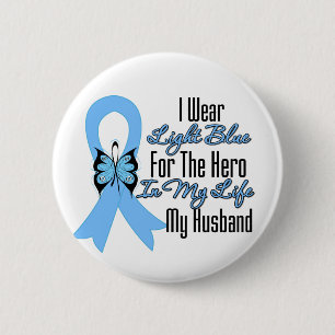 Badge Rond 5 Cm Héros du ruban du cancer de la prostate Mon mari