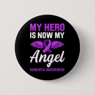 Badge Rond 5 Cm Héros Mon Ange Démence Sensibilisation Alzheimer