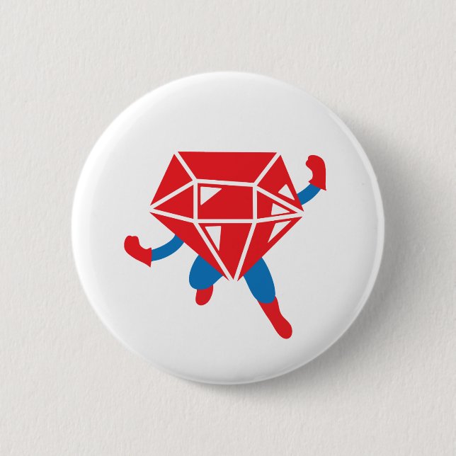 Badge Rond 5 Cm Héros rouge (Devant)